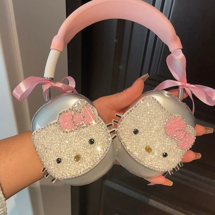 Hellokitty Rhinestone Case Cover for AirPods Max Headphones