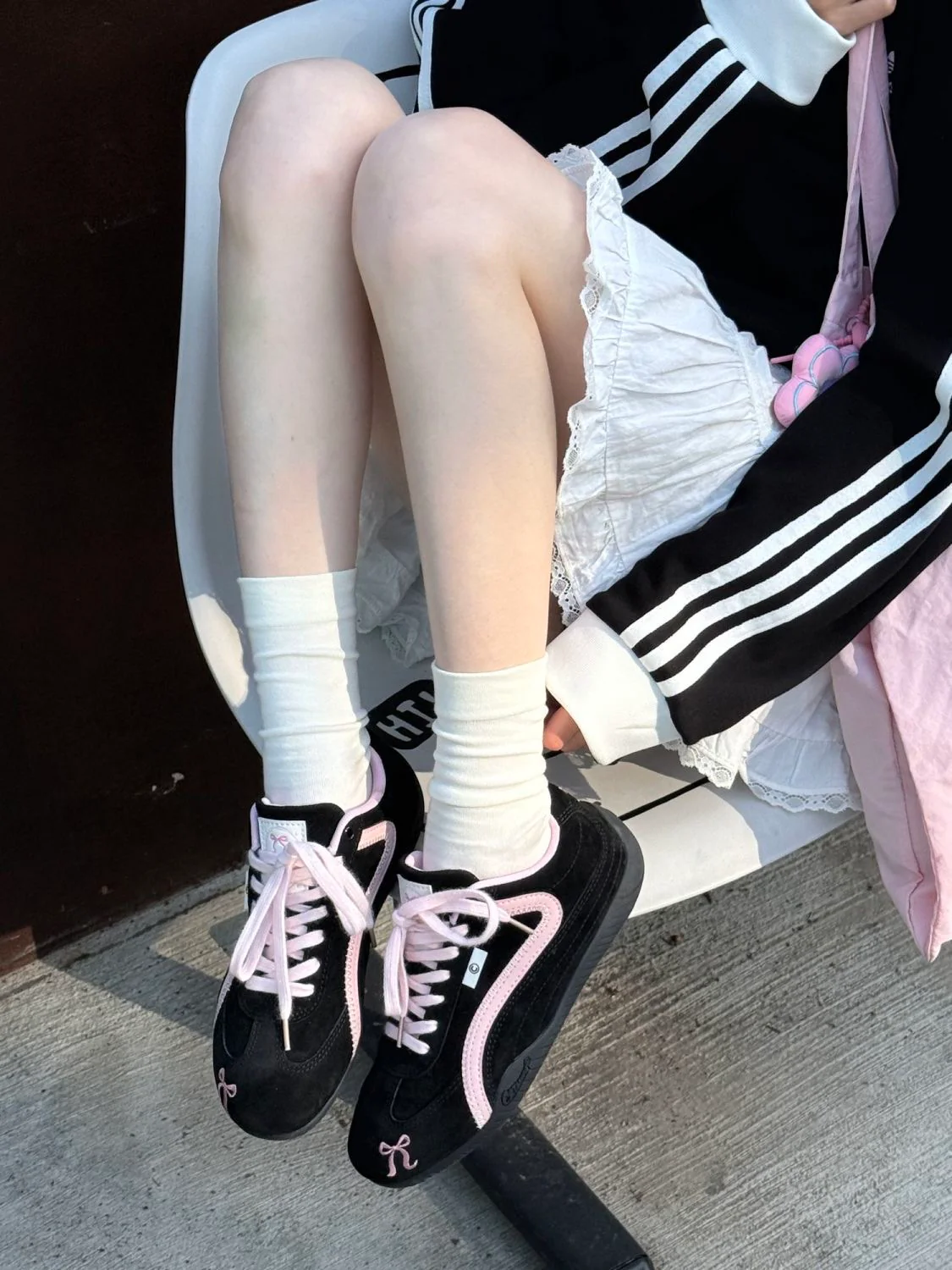 Black Pink Bow Speedcat Sneakers Shoes Casual (Includes three shoe laces)