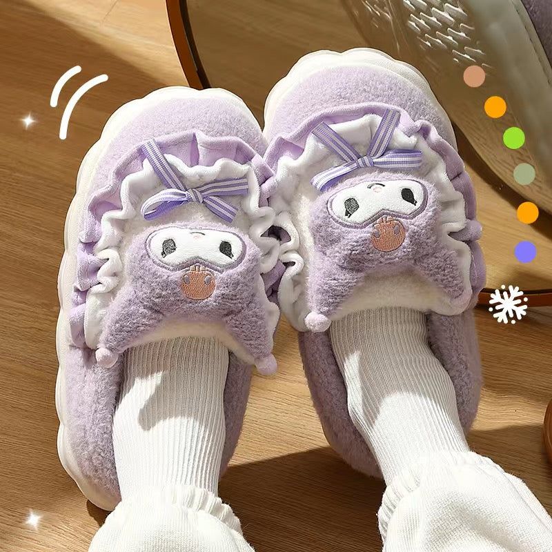KT Fuzzy Fluffy Slippers Women Kawaii Slippers for Women Fluffy Kawaii House Slippers Cute Slippers