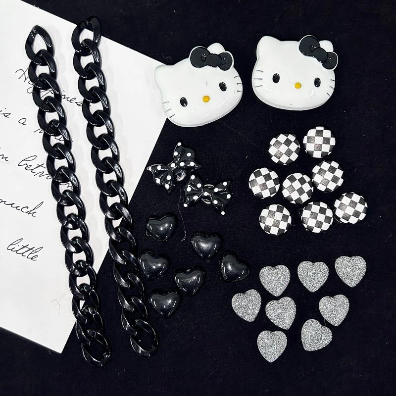 KT Aesthetic Shoe Decoration Charms for Crocs Clog Slides Sandals (26 PCS + 2 Chains)