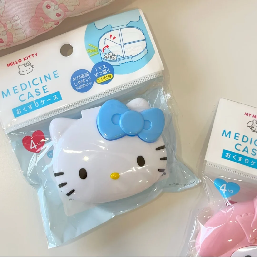 Sanrio Cute Pill Organizer-Pill Boxes for Travel Pill case Vitamins Fish Oil Supplements, Medication Organizer Dispenser for Fish Oils, Vitamin Holder Supplement