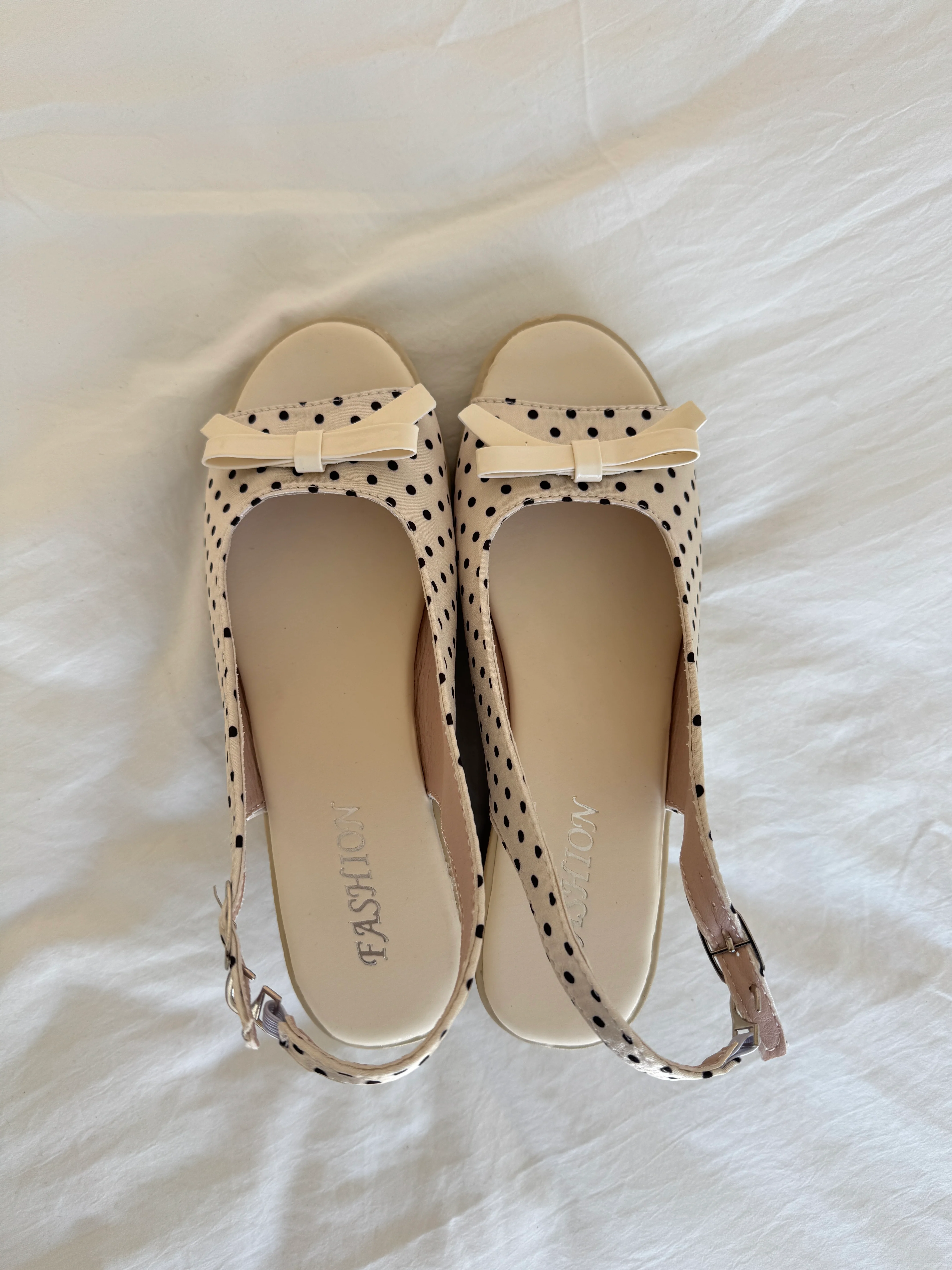 Polka Dot Back Adjustable Strap Straw Woven Classic Wedge Sandals Slingback Platform High Pumps Party Dress Casual Sandals 3 inches