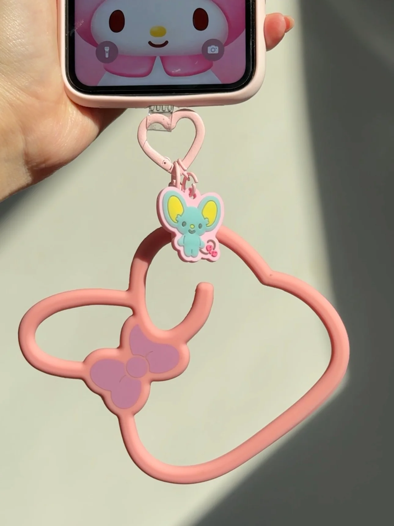 Sanrio Multi-ring Slicone Bracelet Phone Charm Phone Lanyard with Tether Tab Phone Chain Strap Hands-Free Wrist Strap