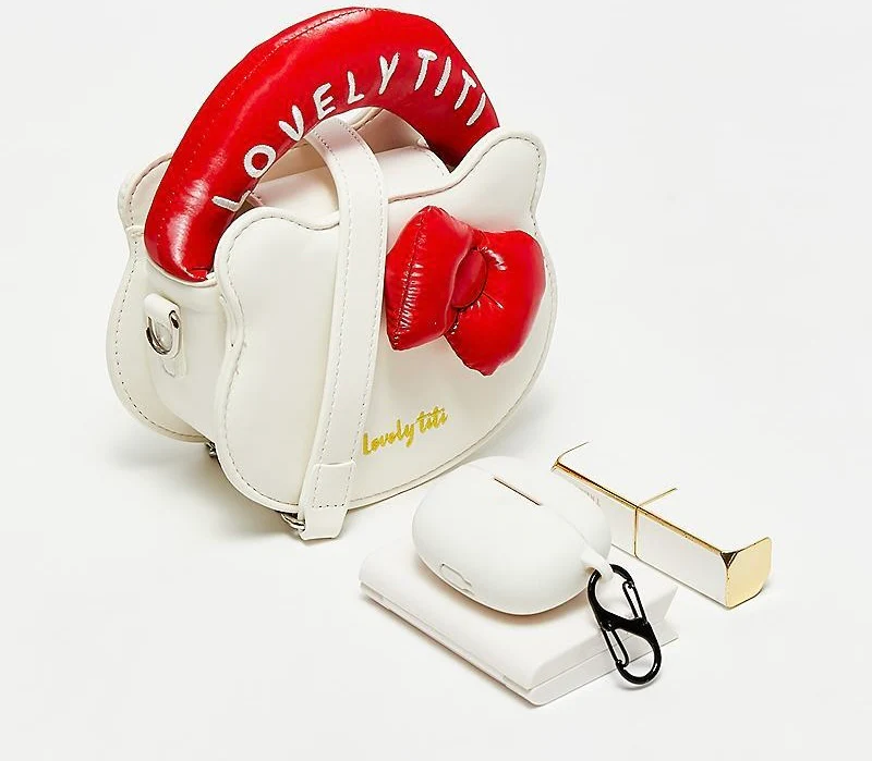 Hellokitty Shape Small Top Handle Bags Mini Purses Handbags Mini Crossbody Purse