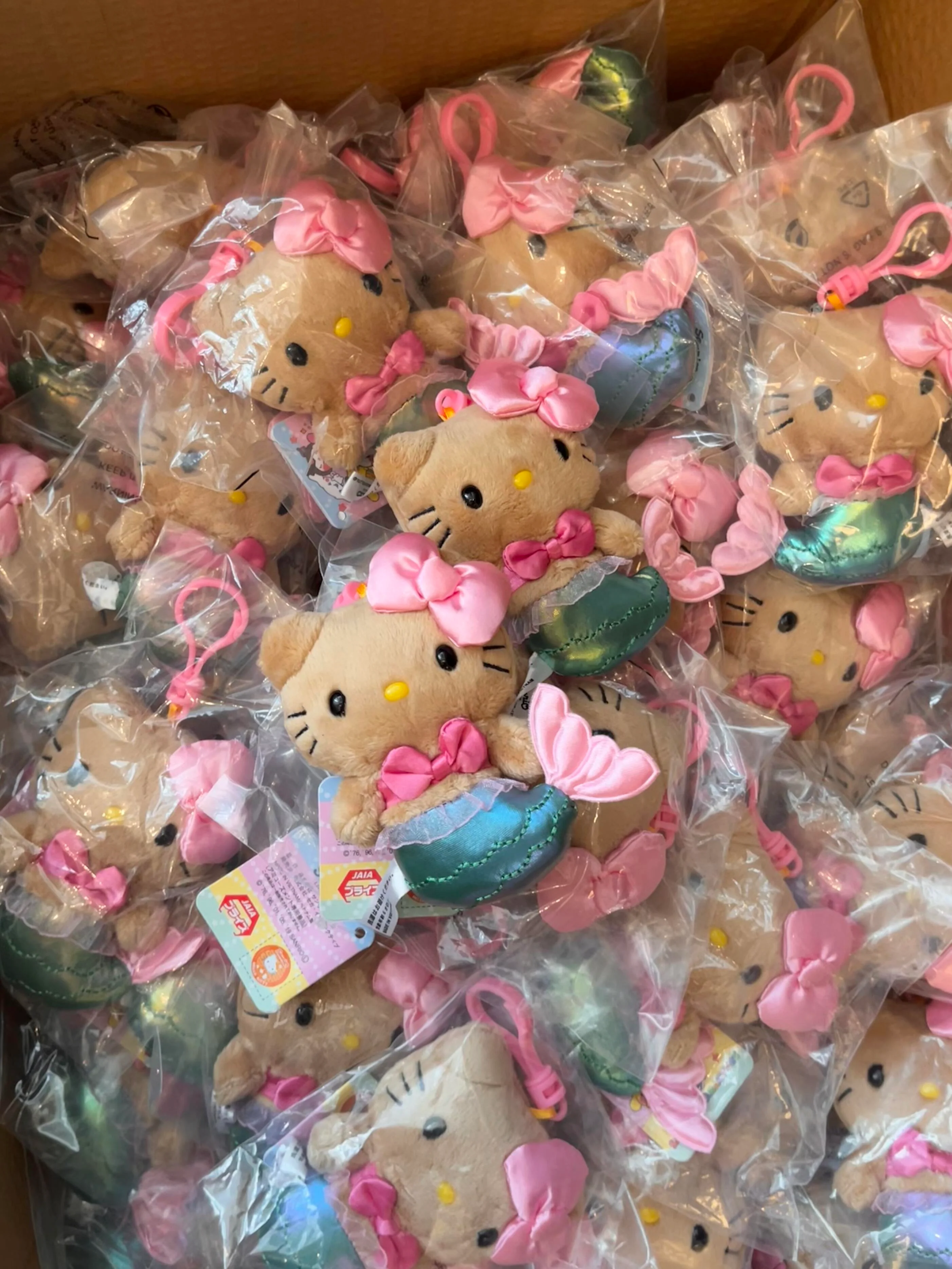 Hellokitty Brown Mermaid Plushie Keychain