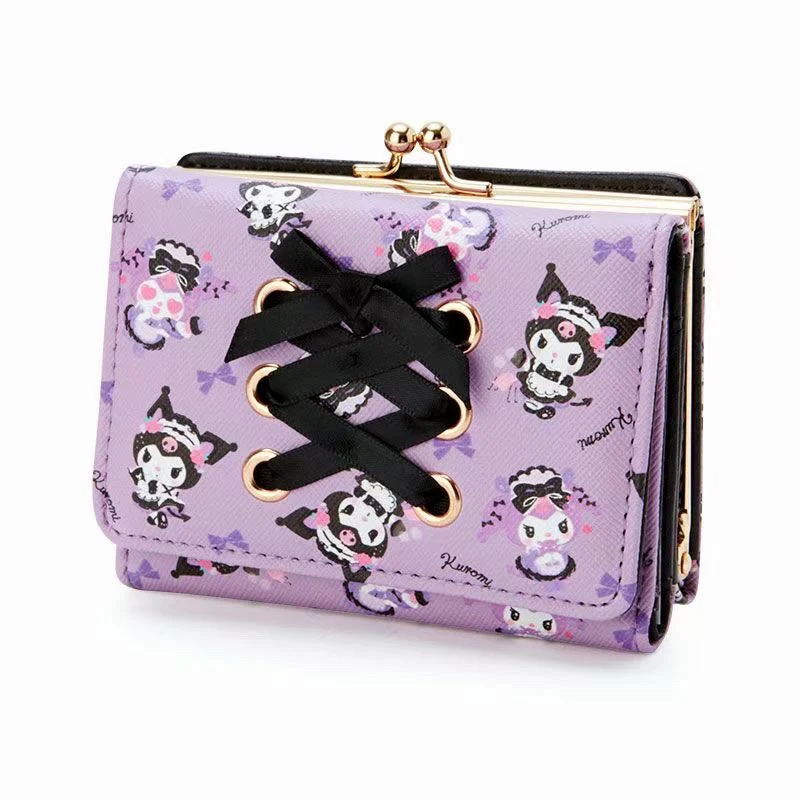 Sanrio Cute Character Small Wallet Short Ladies Wallet Leather Tri-fold Wallet Money Bag