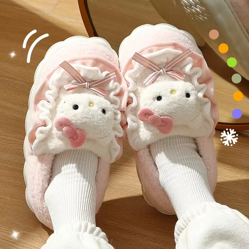 KT Fuzzy Fluffy Slippers Women Kawaii Slippers for Women Fluffy Kawaii House Slippers Cute Slippers