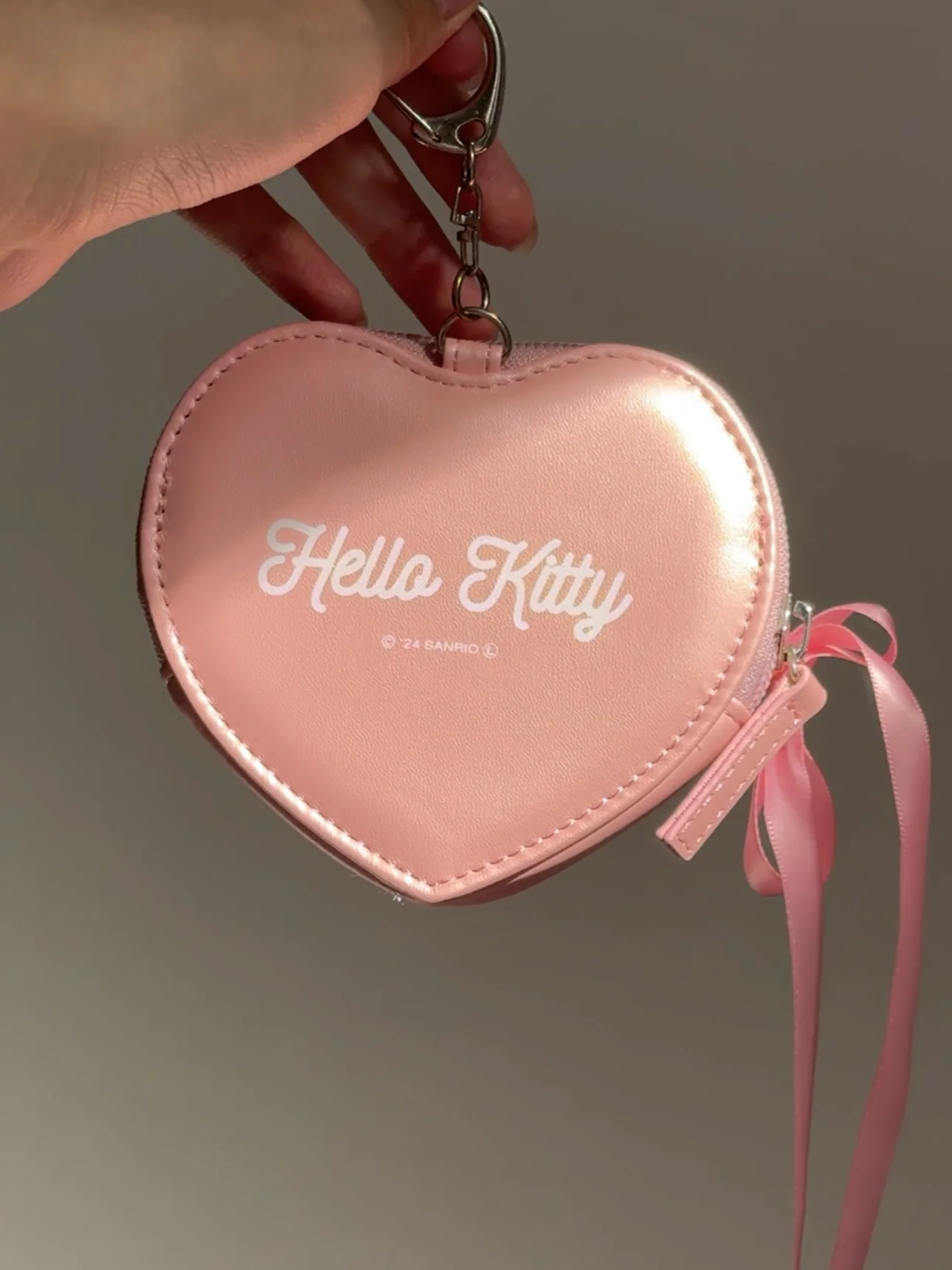 Hellokitty Pink Heart Shaped Purse Keychain