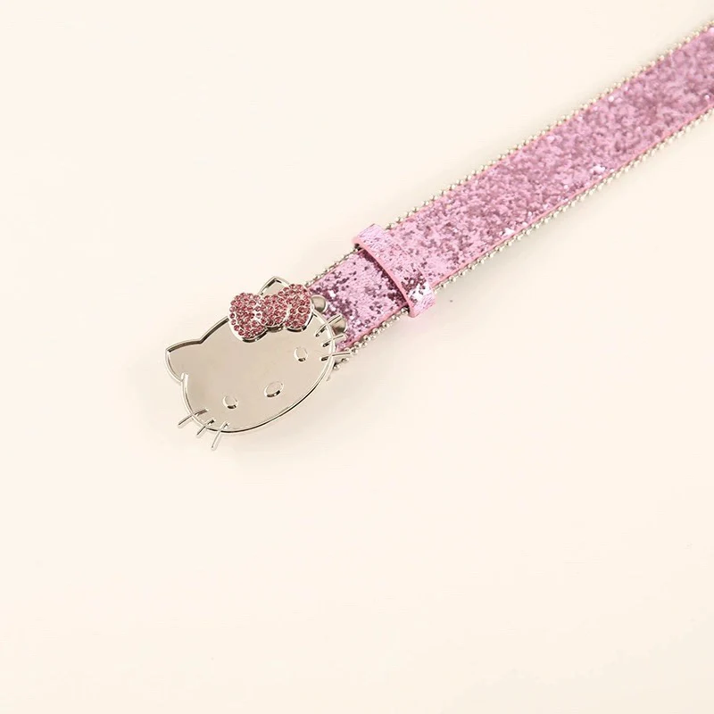 KT Rhinestone Belt Y2k Belt Cowgirl Leather Belt for Women