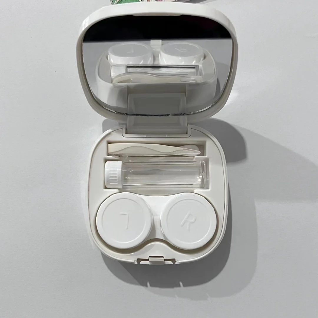 KT Contact Lens Case, Travel Solution Organizer Cases With Stick Tool Set Portable Cute Eye Contact Lens Case