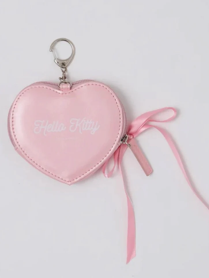 Hellokitty Pink Heart Shaped Purse Keychain