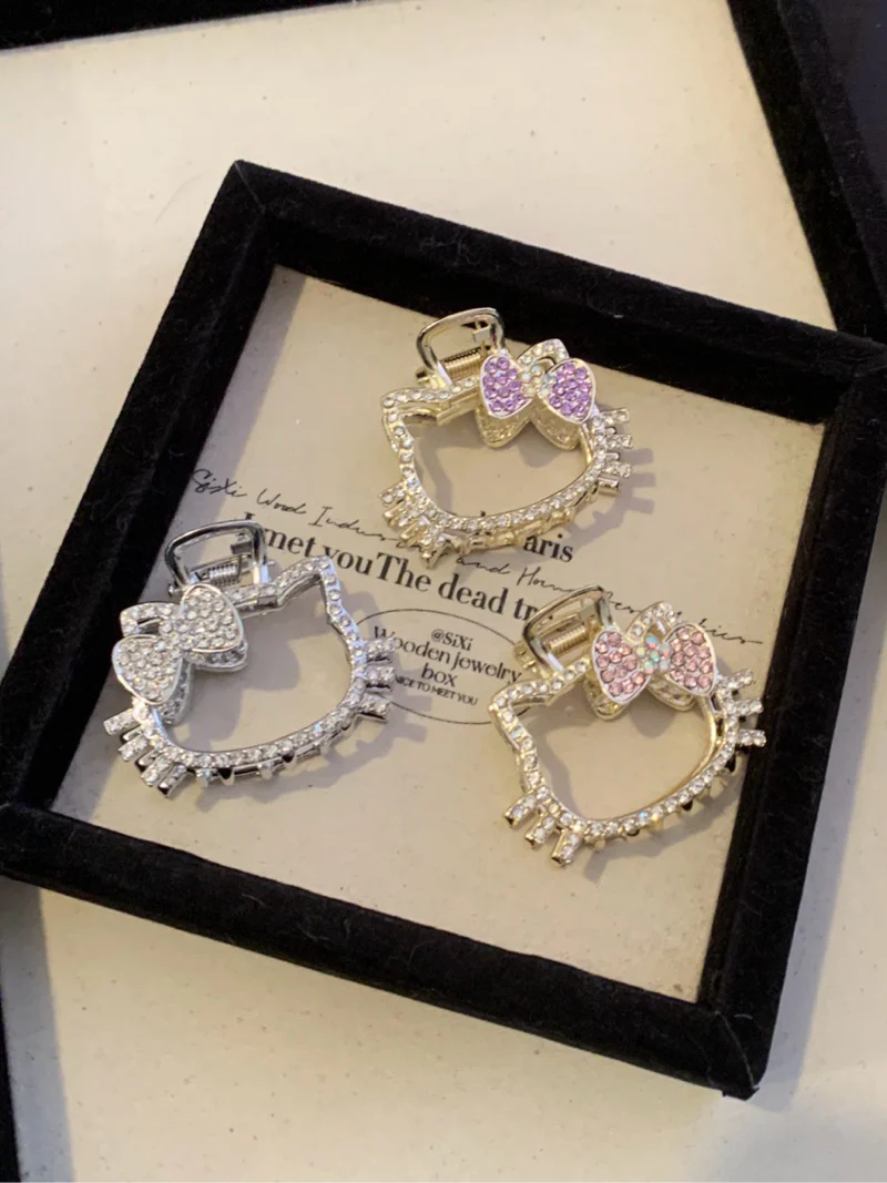 Hellokitty Hair Claw Clips for Women, 3Pcs Rhinestone Hair Clip Styling Hair Fashion Hair Accessories