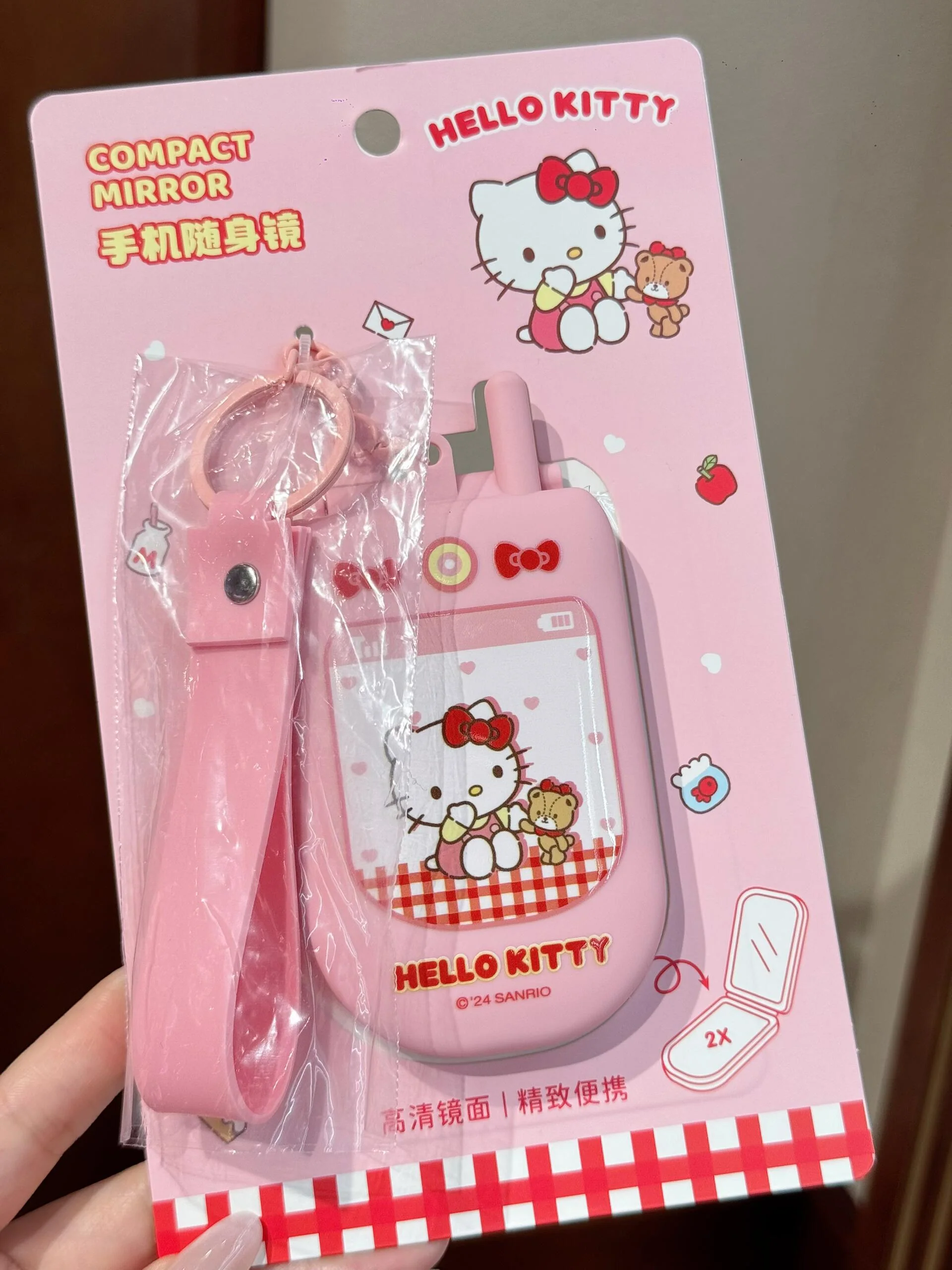 Sanrio Phone Shape Mirror Bag Charm Handbag Decoration for Women Pendant Accessories for Purse Designer Shoulder Bag