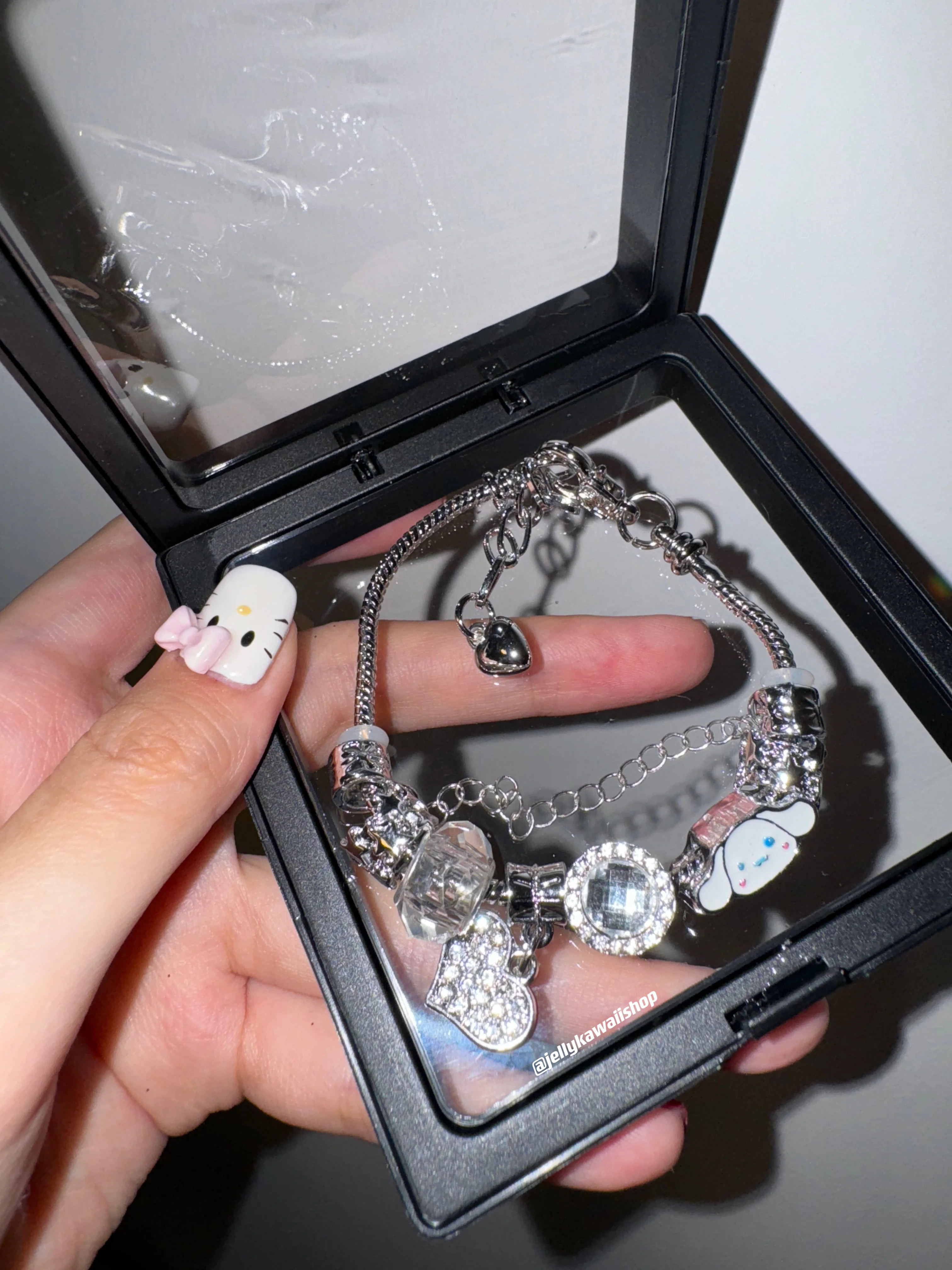 KT Pandora Charm Bracelets Stainless Steel Bangle Bracelet Birthday Christmas Jewelry Gift for Women Girls