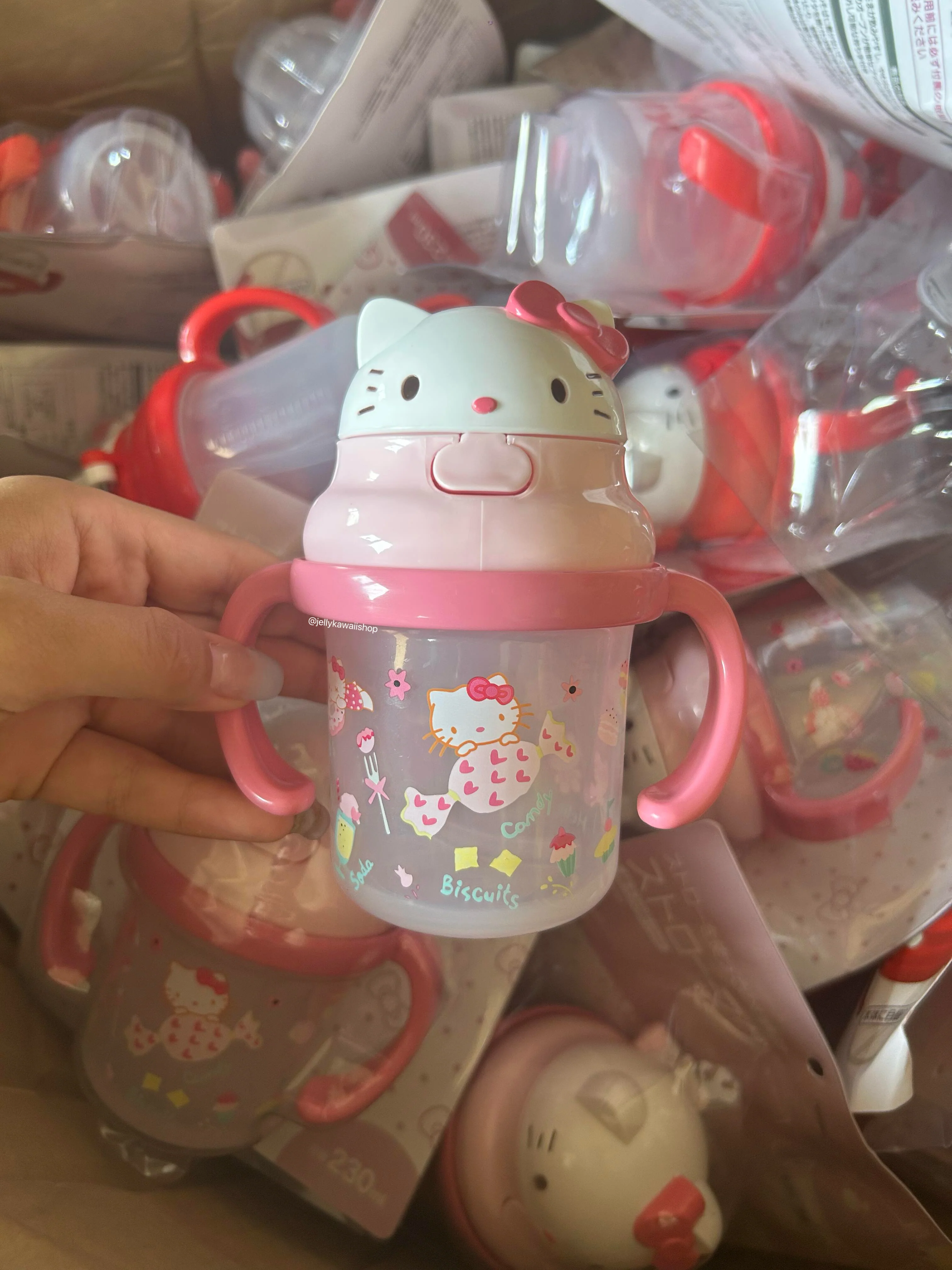 Hellokitty Drinking Cup No Spill Cute Water Bottle with Lids and Straws Leak Proof Handles