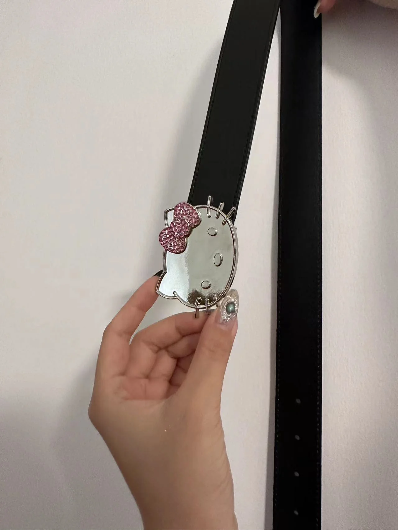 KT Rhinestone Belt Y2k Belt Cowgirl Leather Belt for Women