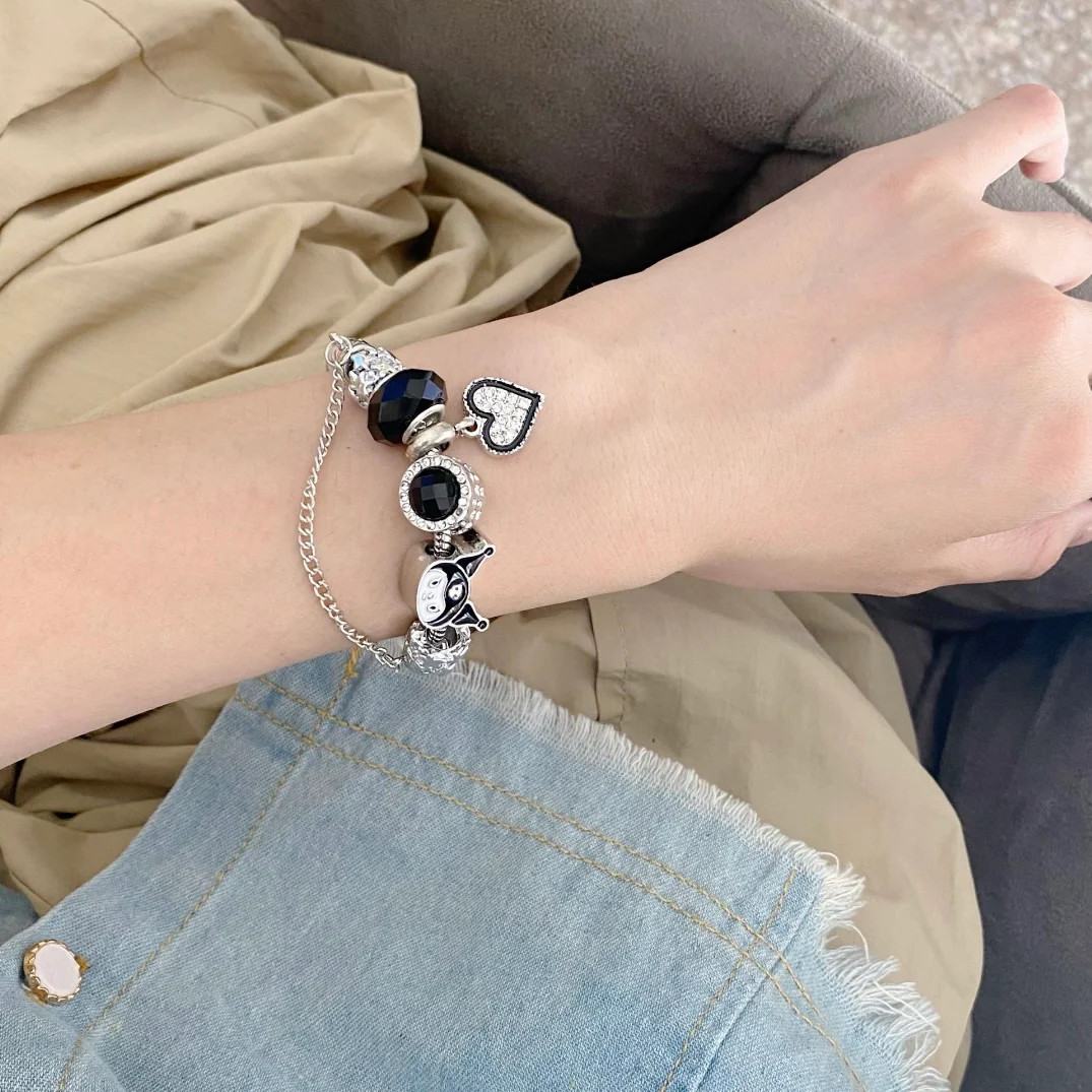 KT Pandora Charm Bracelets Stainless Steel Bangle Bracelet Birthday Christmas Jewelry Gift for Women Girls