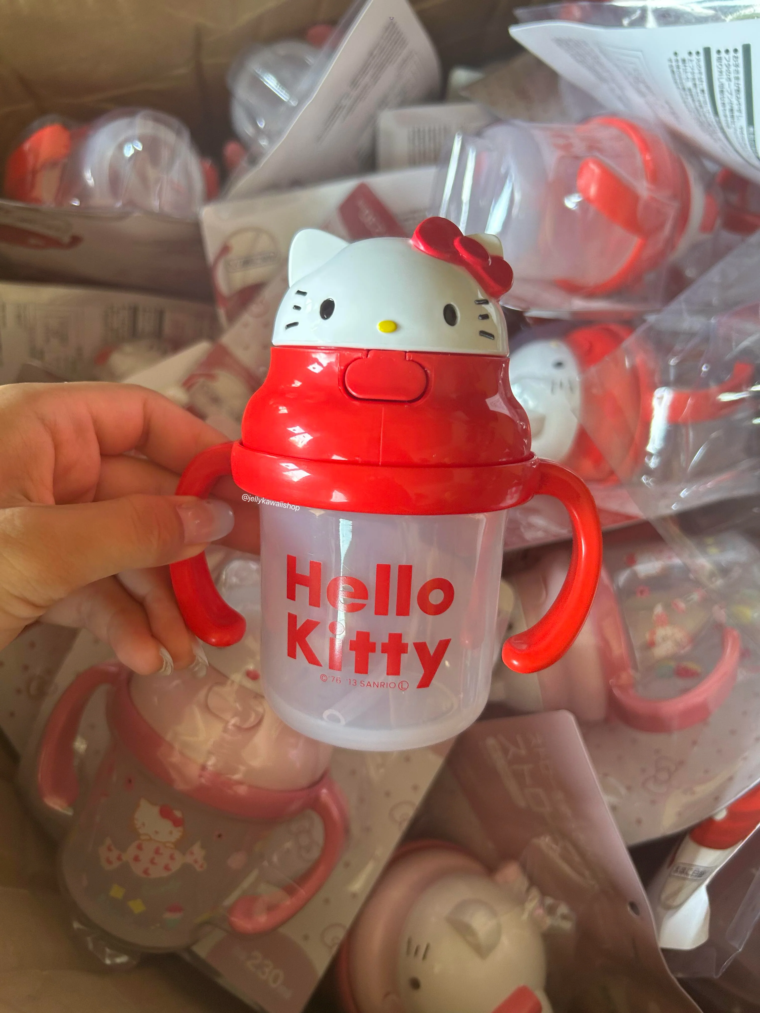Hellokitty Drinking Cup No Spill Cute Water Bottle with Lids and Straws Leak Proof Handles