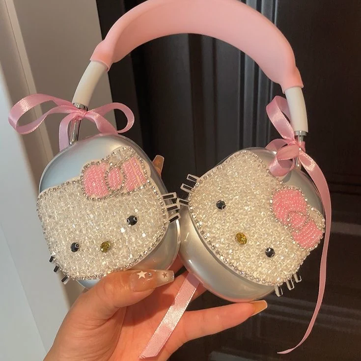 Hellokitty Rhinestone Case Cover for AirPods Max Headphones