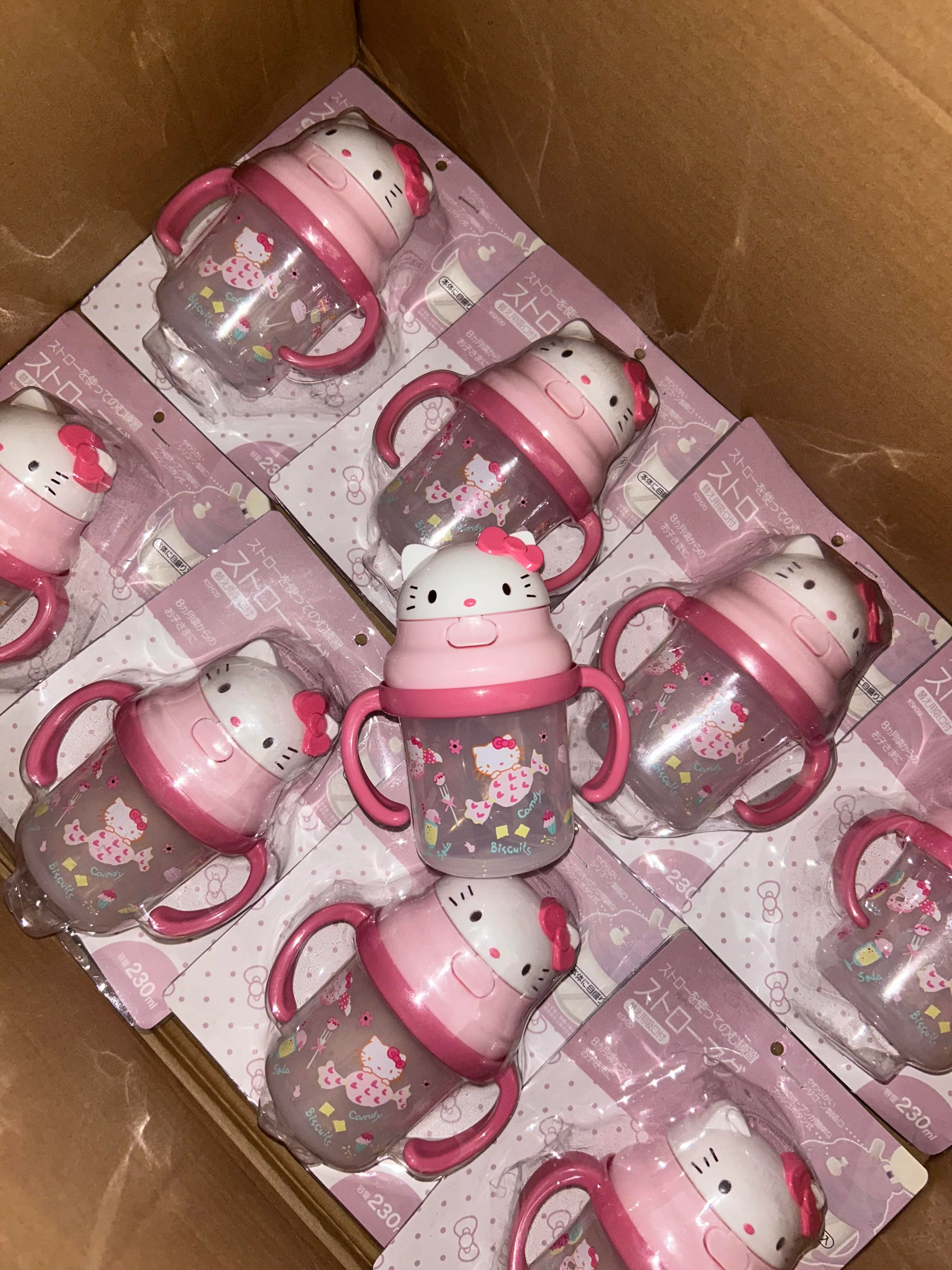 Hellokitty Drinking Cup No Spill Cute Water Bottle with Lids and Straws Leak Proof Handles