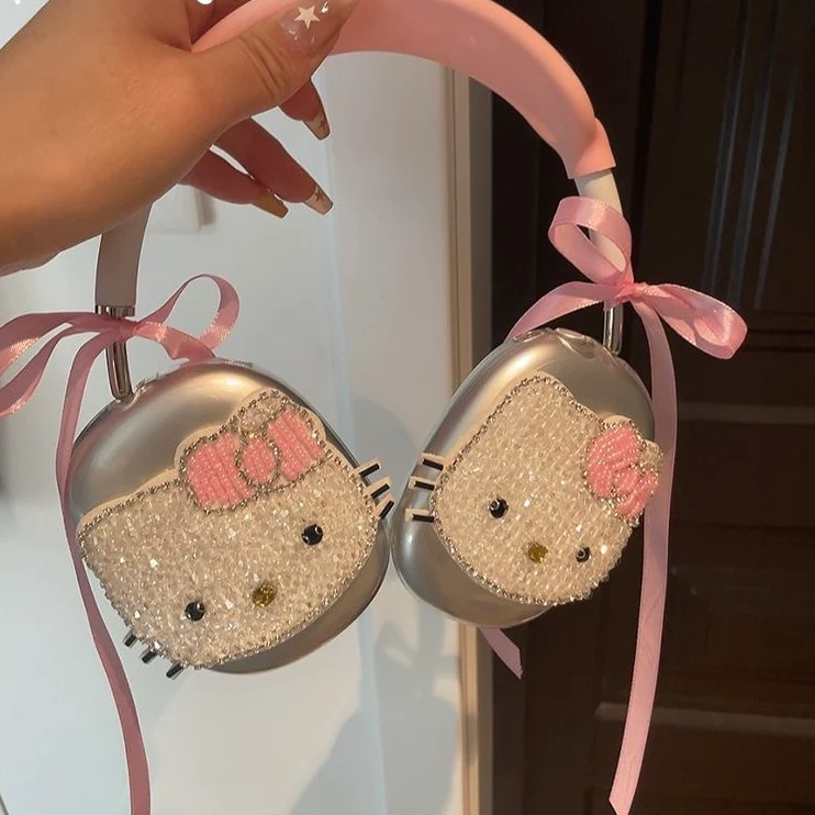 Hellokitty Rhinestone Case Cover for AirPods Max Headphones