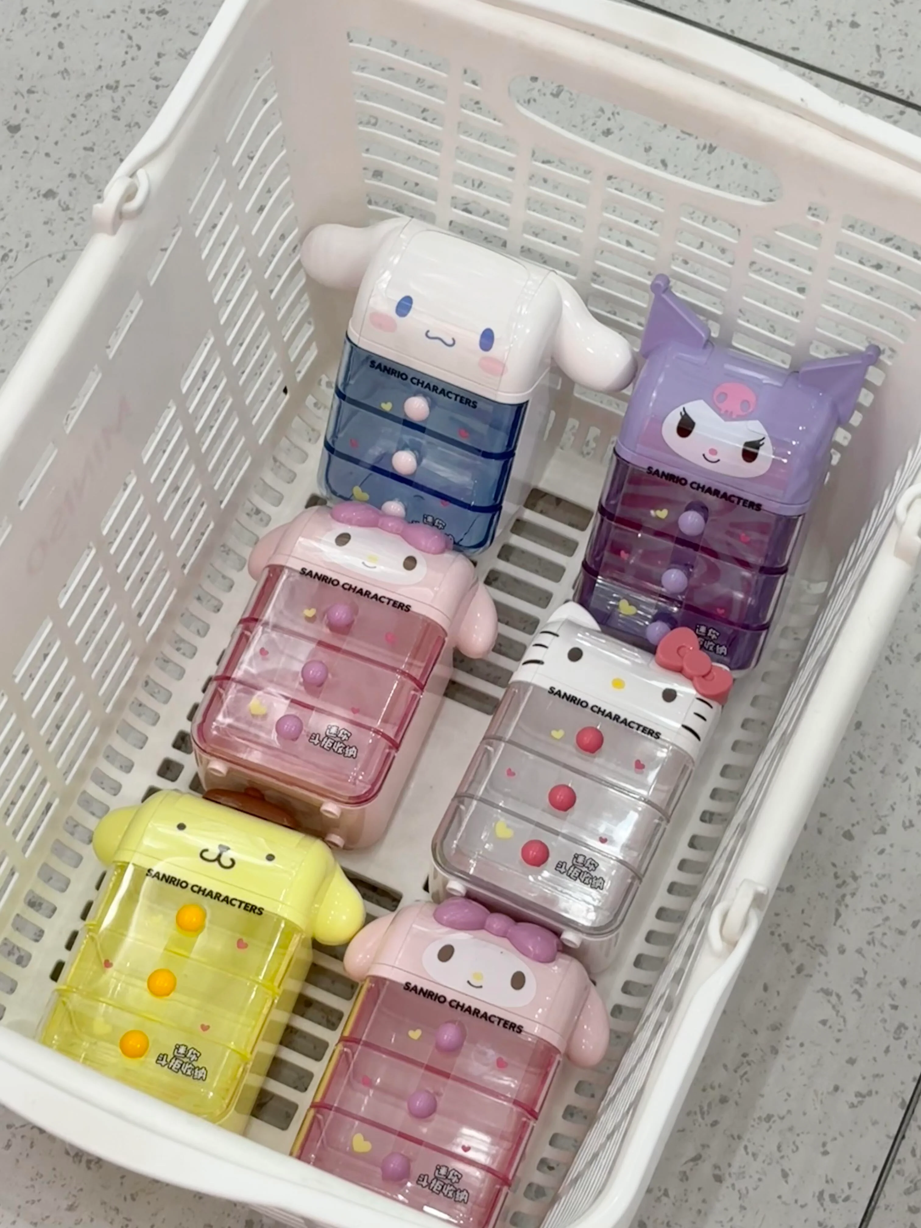 Sanrio Character 3-Drawer Mini Drawer Locker Compact Storage Organization Drawers