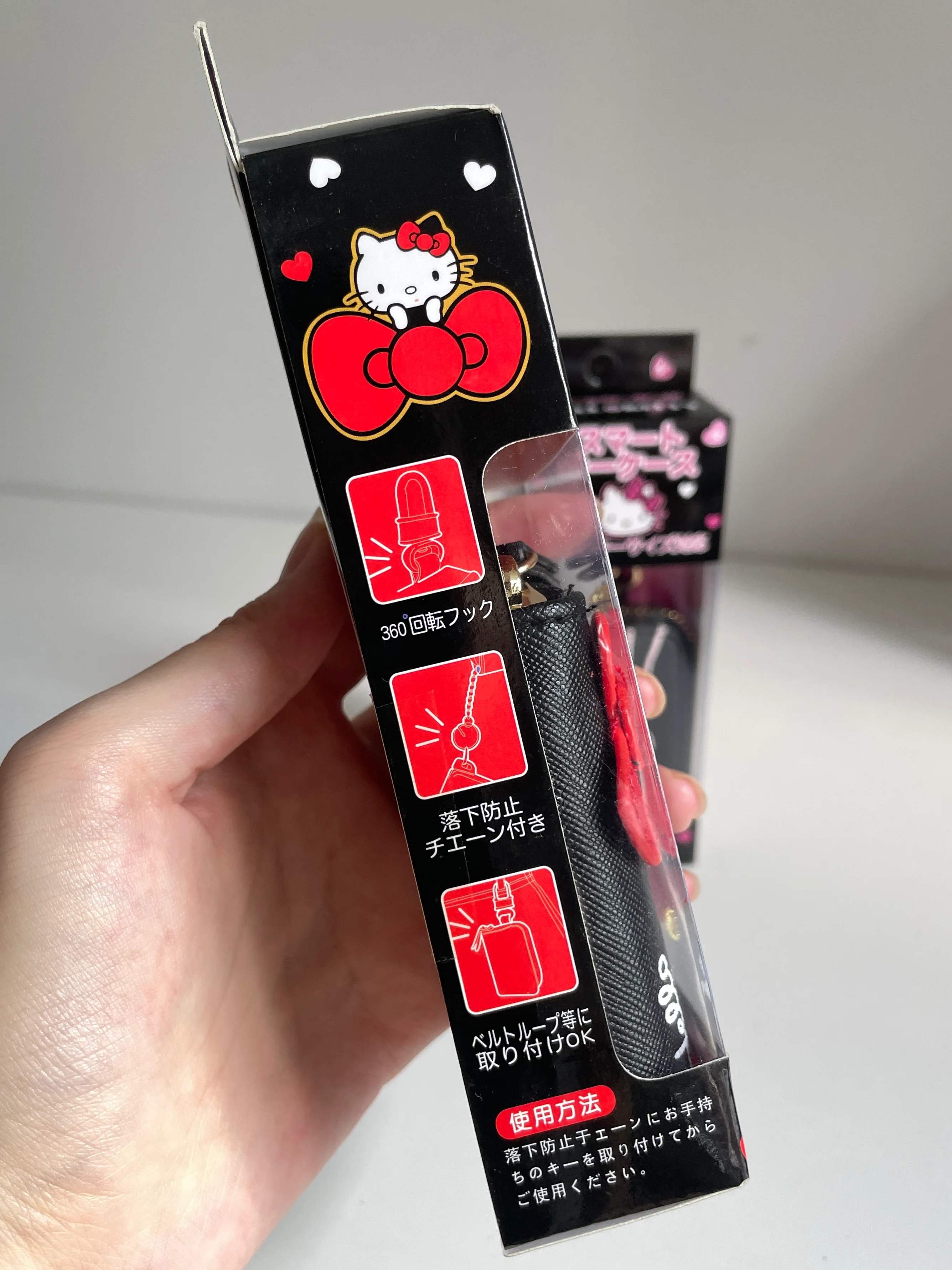 Hellokitty Cute Car Key Case for Girls and Women, Genuine Leather Embroidered Car Smart Key Chain Keychain Holder