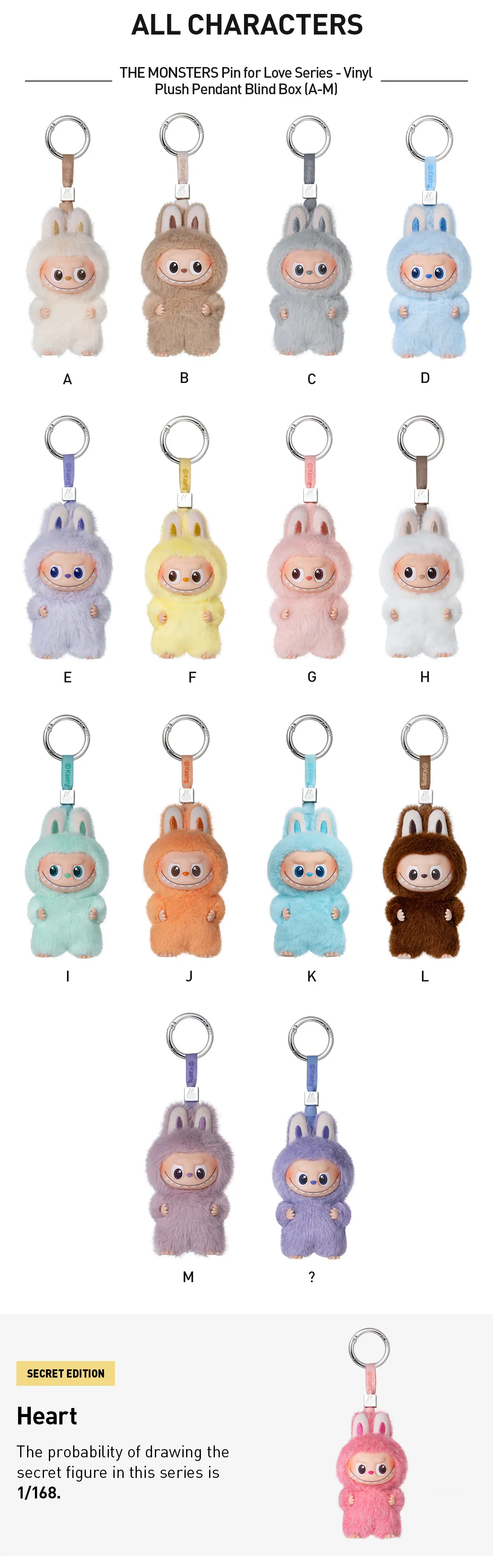 Mini Labubu Pin for Love Series Vinyl Plush Pendant Blind Box