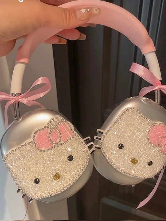 Hellokitty Rhinestone Case Cover for AirPods Max Headphones