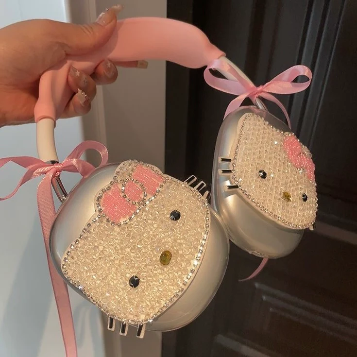Hellokitty Rhinestone Case Cover for AirPods Max Headphones
