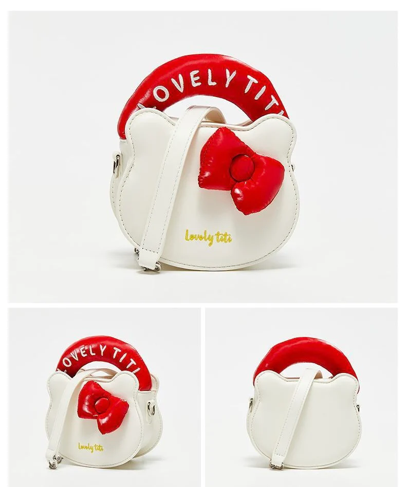 Hellokitty Shape Small Top Handle Bags Mini Purses Handbags Mini Crossbody Purse