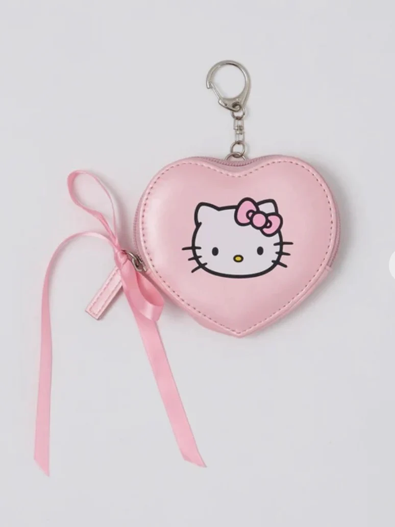Hellokitty Pink Heart Shaped Purse Keychain
