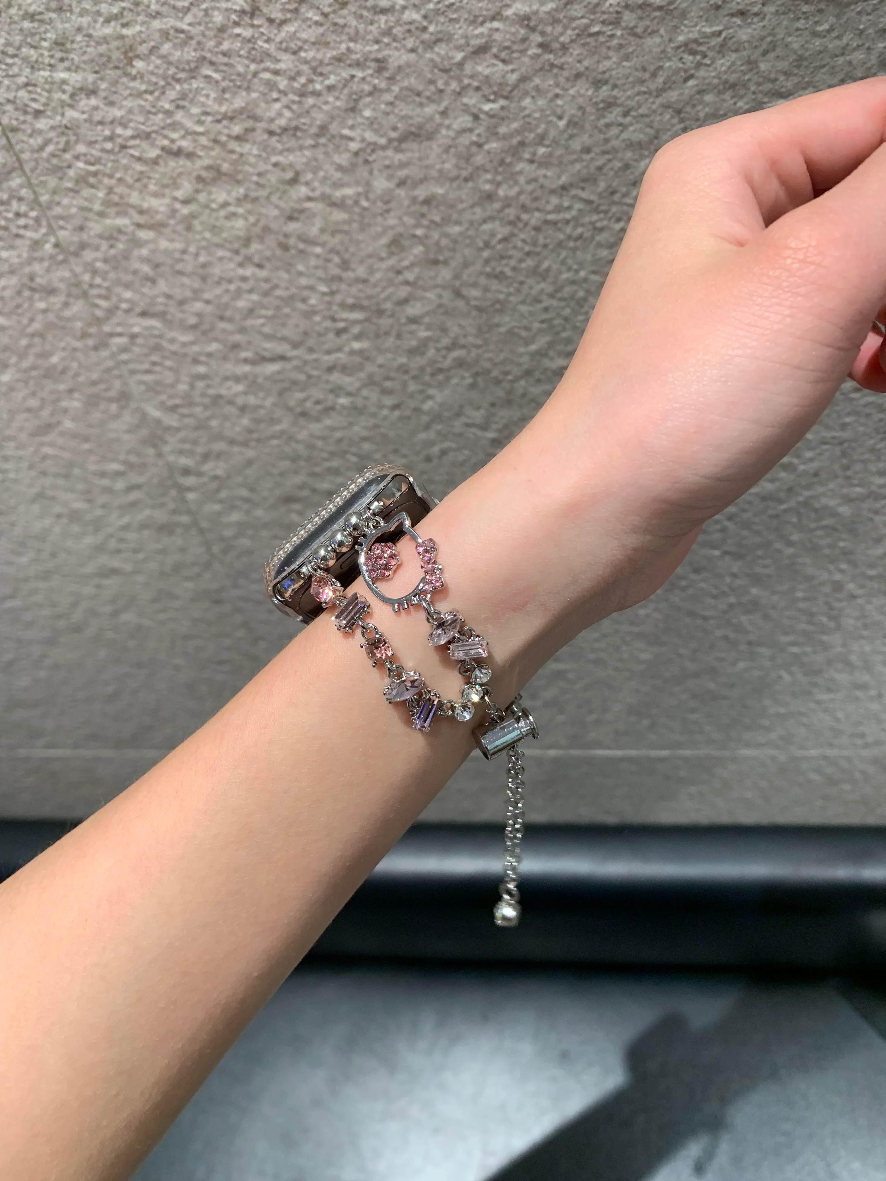 Hellokitty Shape Jewelry Metal Apple Watch Band Strap Bands Bracelet Wristband for iWatch Series