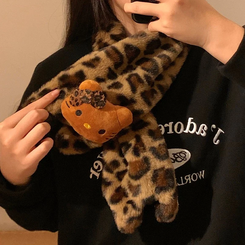 Free Kitty Leopard Scarf for orders US65 or above (Brown)