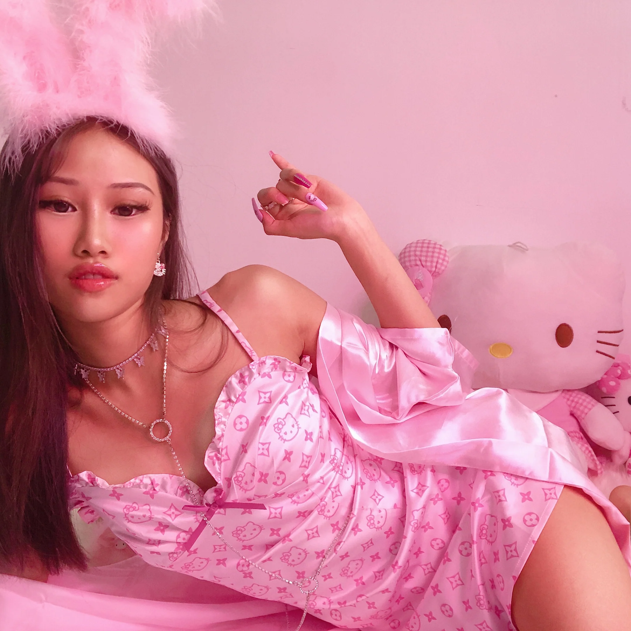 Lavish Kitty Silk Dress