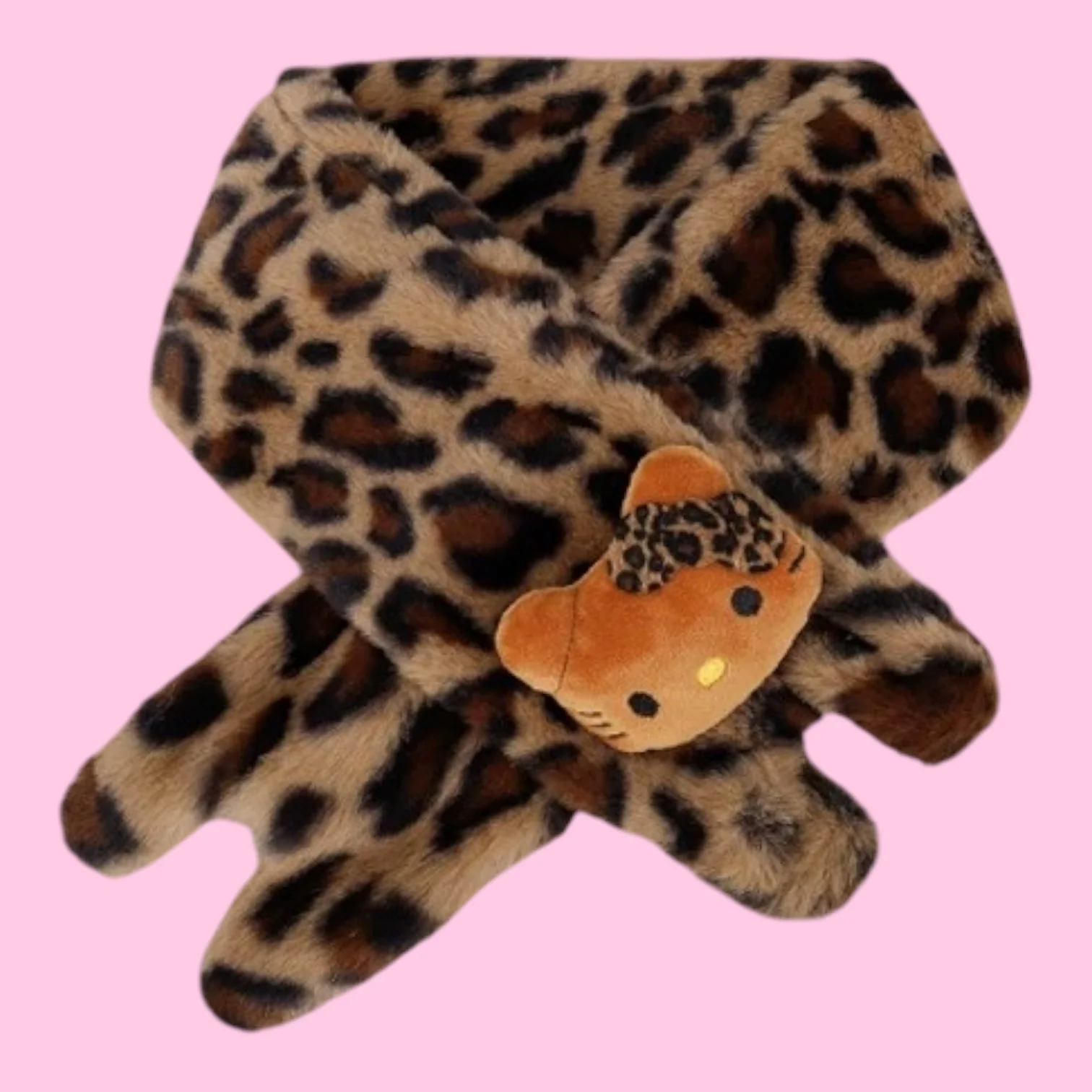 Free Kitty Leopard Scarf for orders US65 or above (Brown)