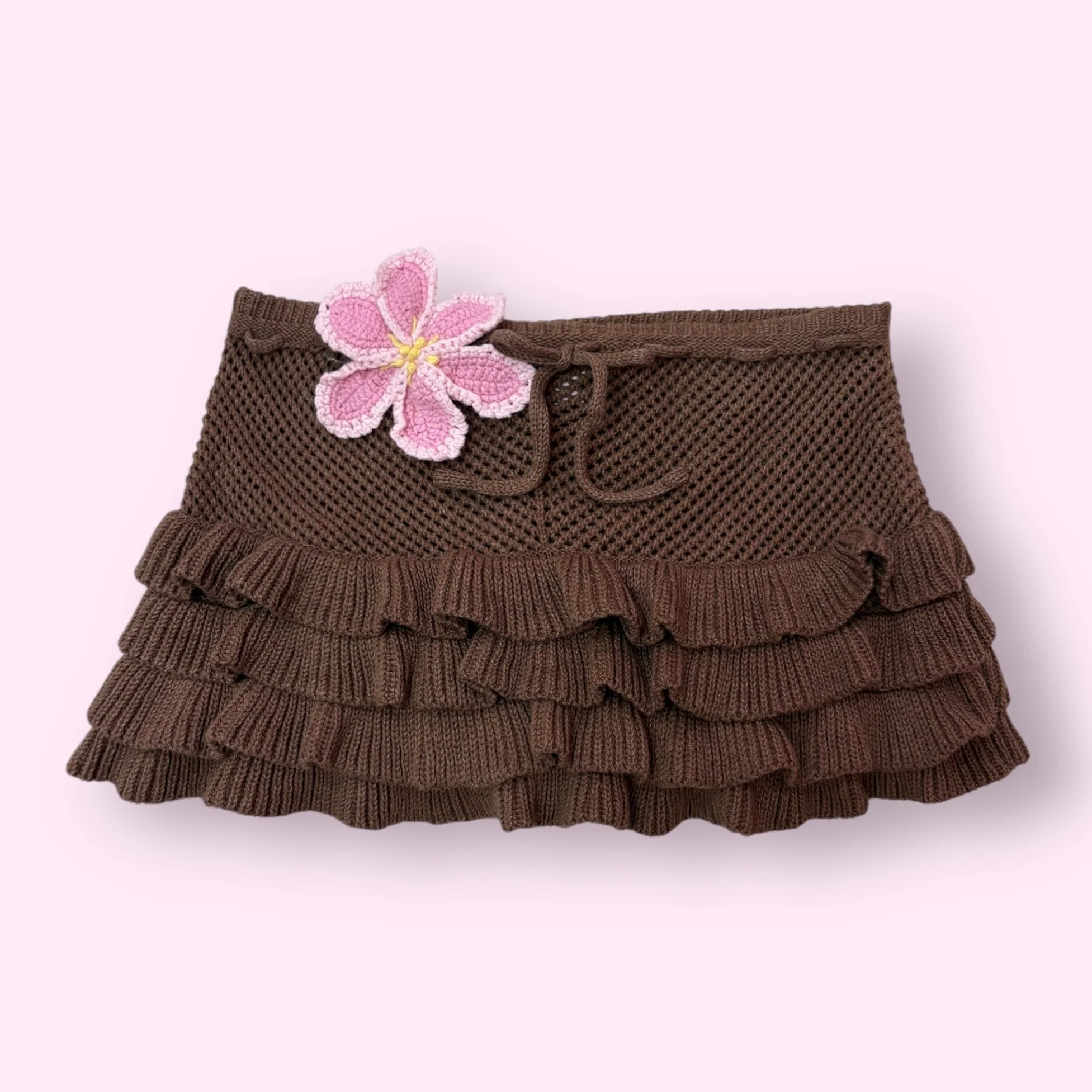 Hibiscus Kitty Crochet Set (Brown)