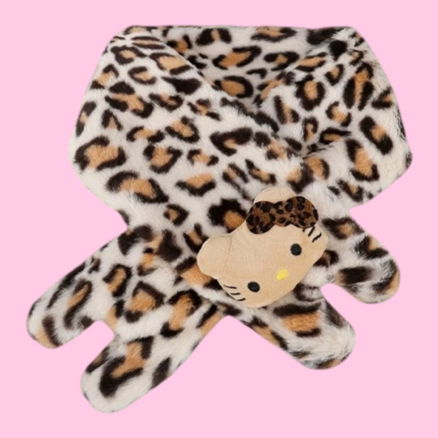 Free Kitty Leopard Scarf for orders US65 or above (Beige)