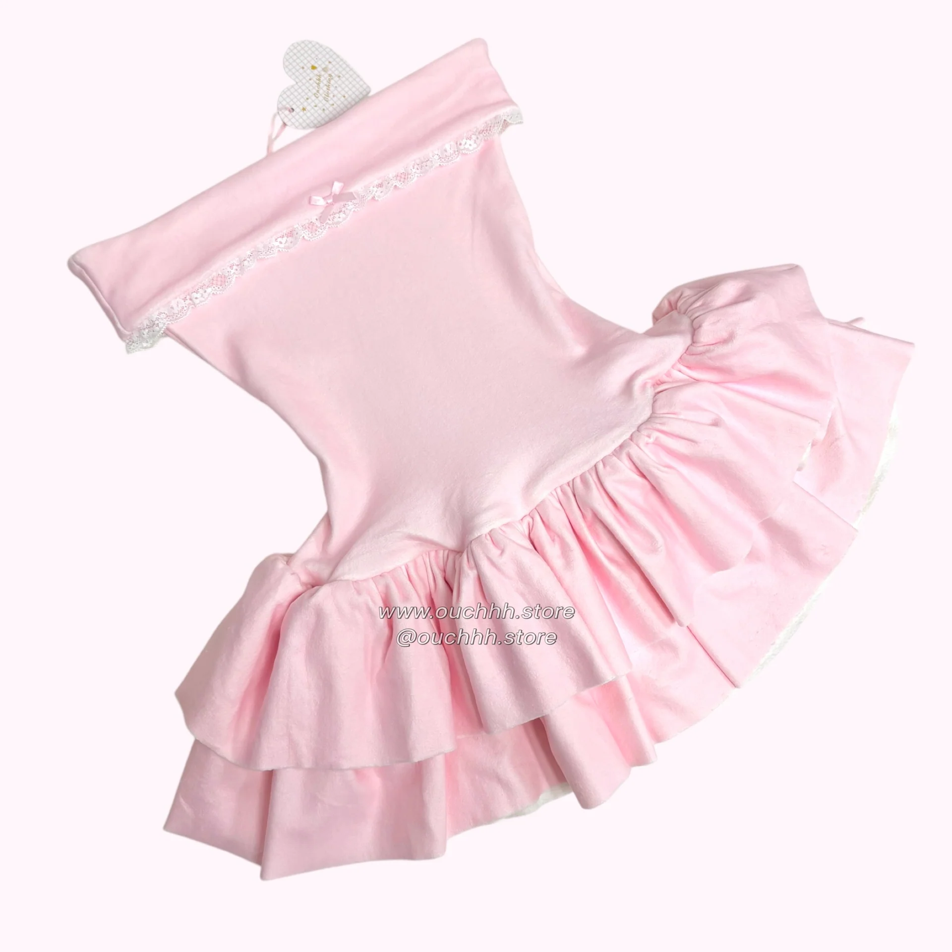 Pure Pink Hourglass Fold Over Tube Mini Dress
