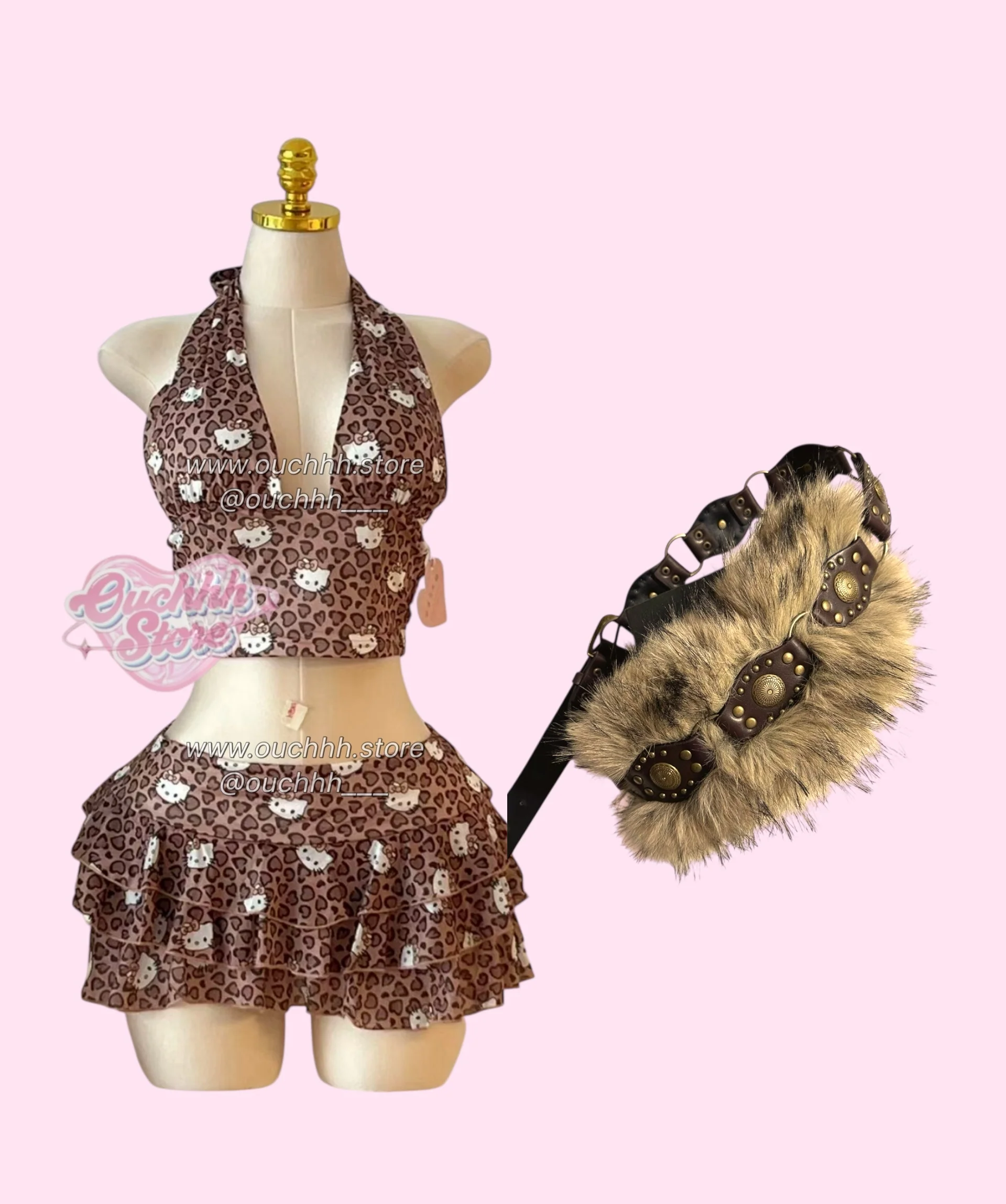 Leopard Kitty Matching Set