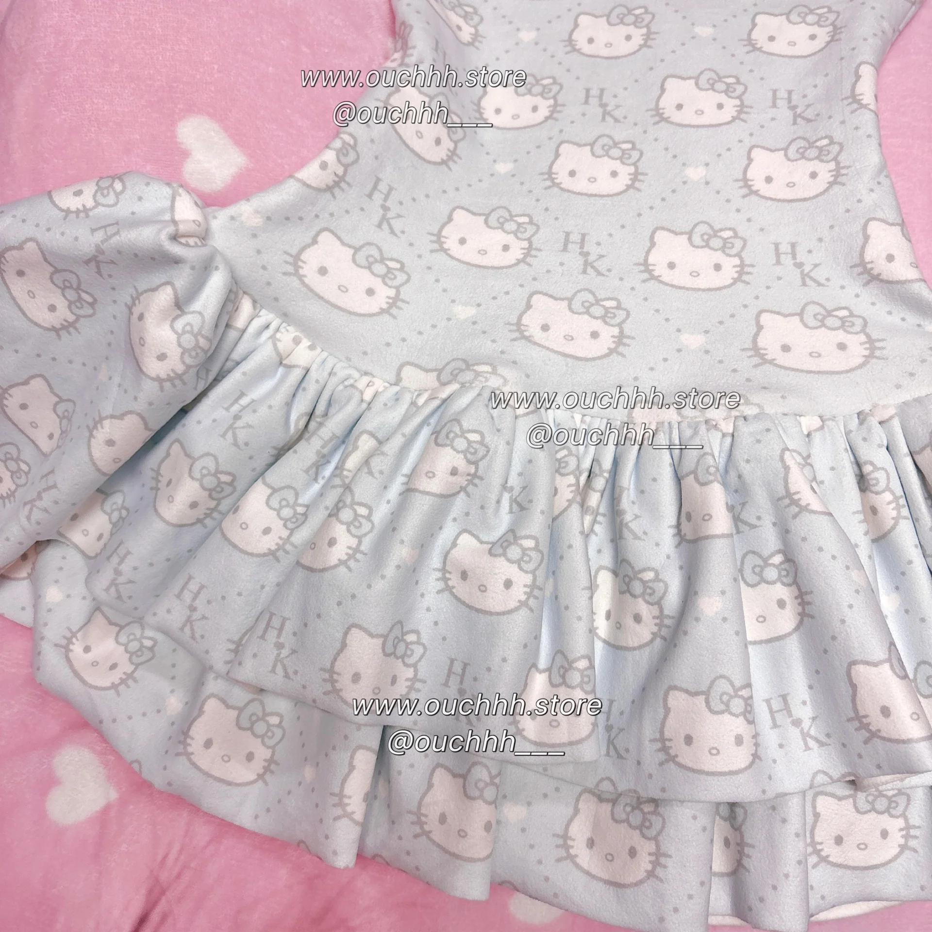 No Restock- Baby Blue Royal Kitty Hourglass Tube Mini Dress