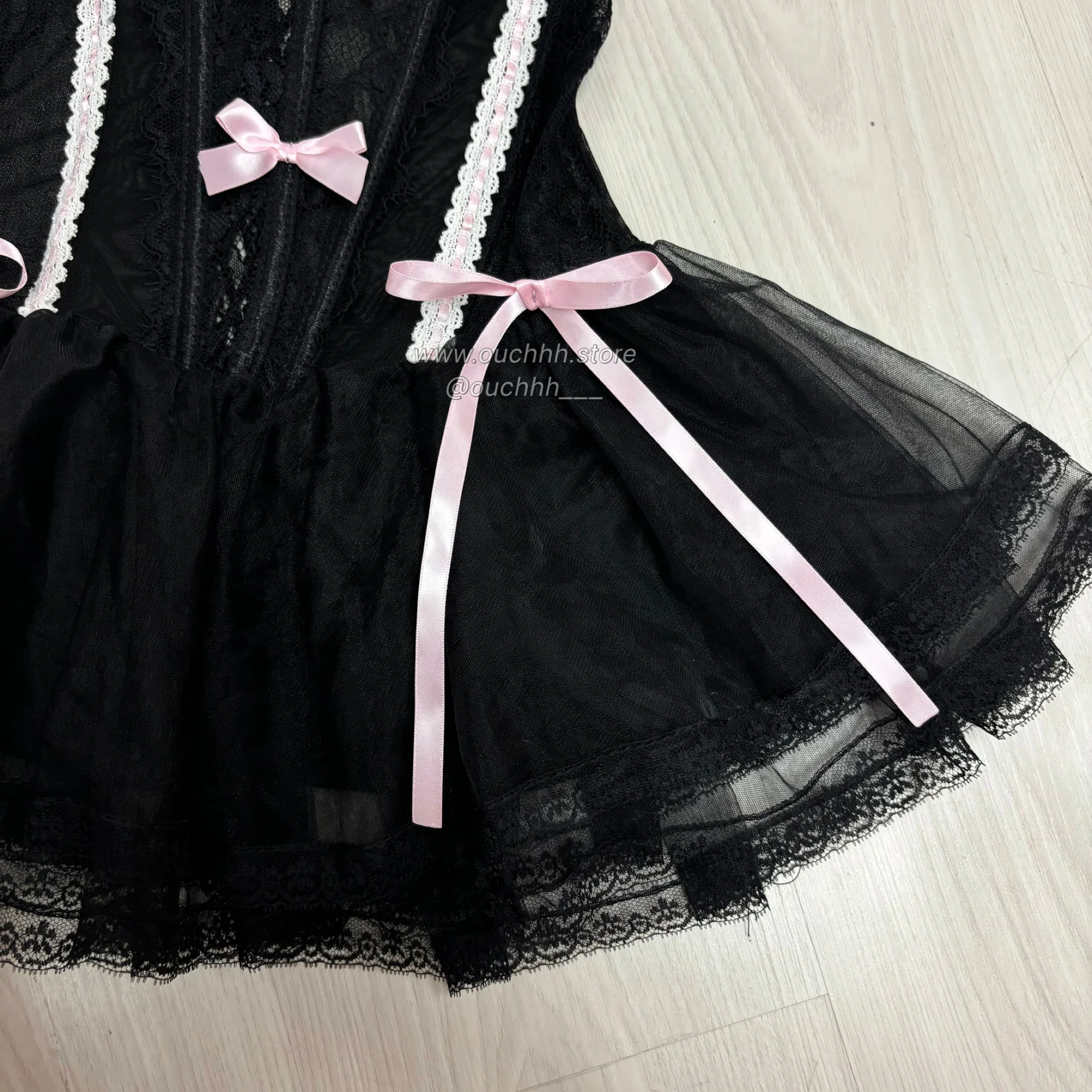 Ballerina Puppet Corset Mini Dress Lingerie (Black)