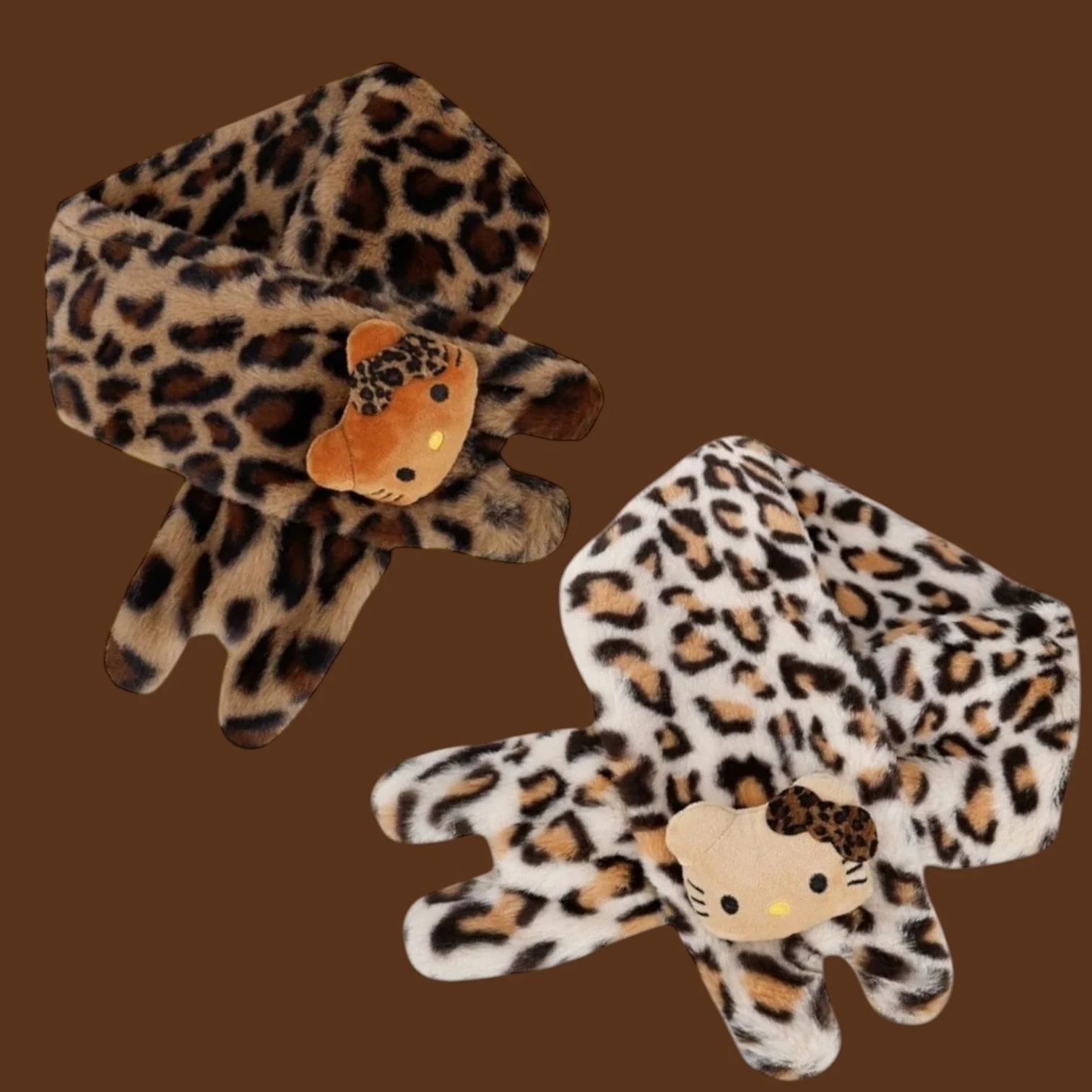 Free Kitty Leopard Scarf for orders US65 or above (Beige)