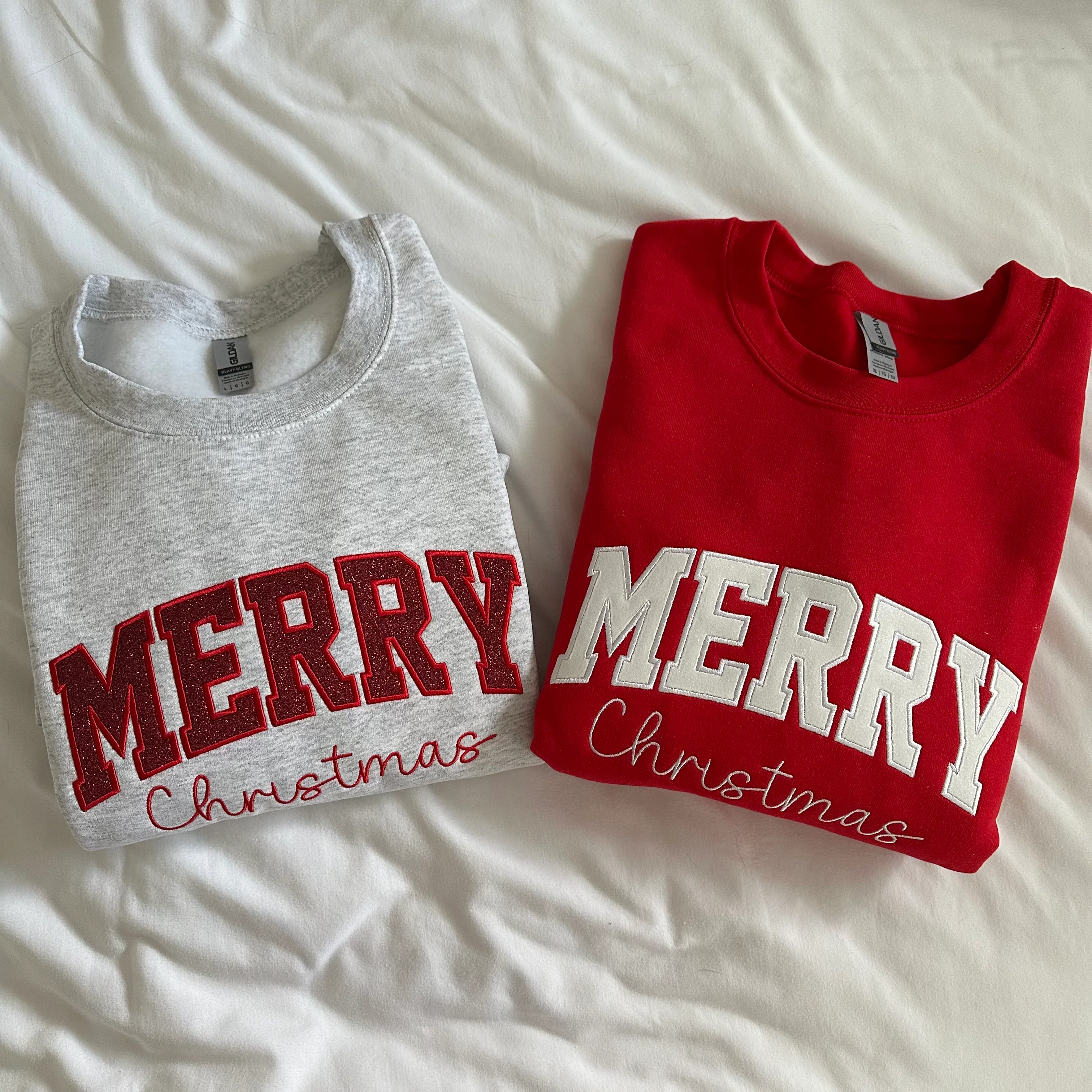 Merry Christmas Glitter Sweatshirt (Toddler, Youth, Adult)