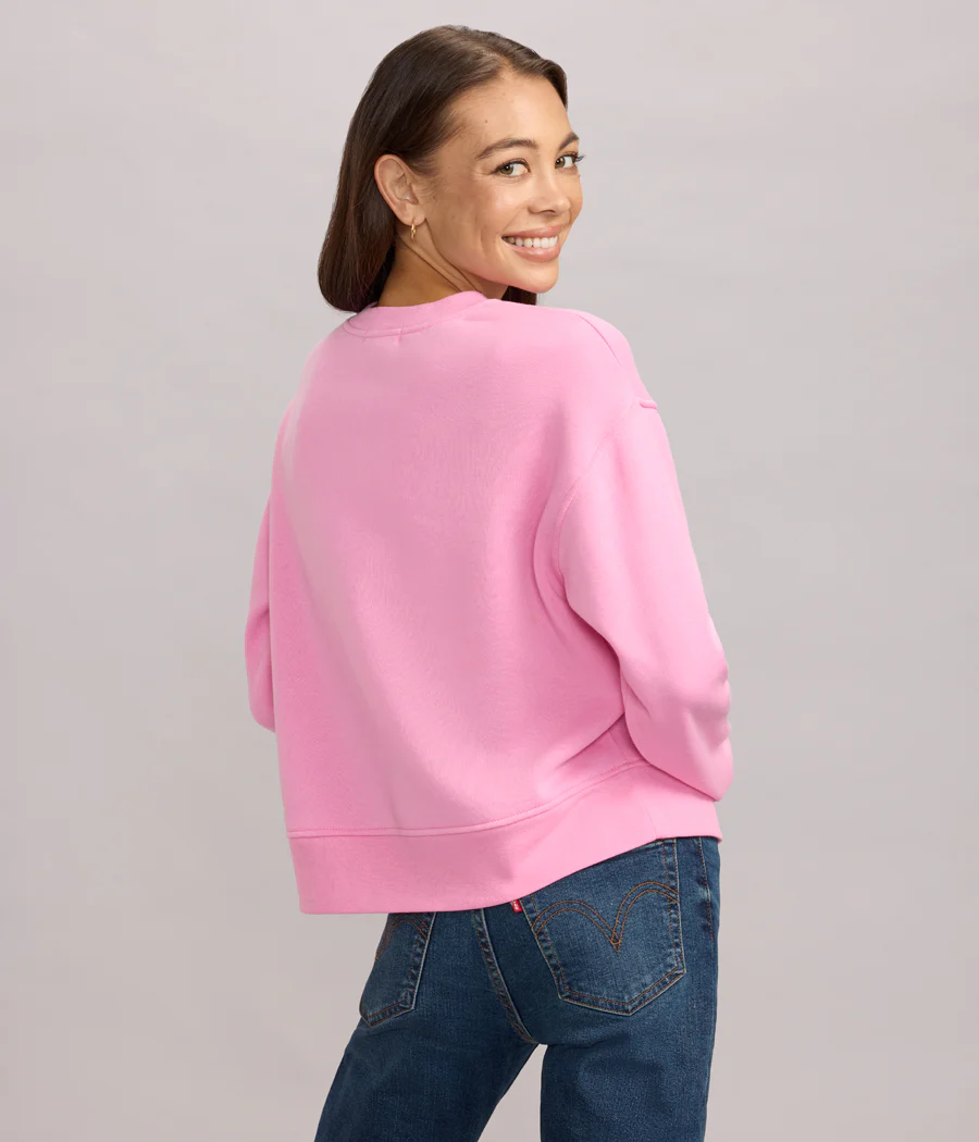 Women's Pink Sequin Candy Cane Sweatshirt