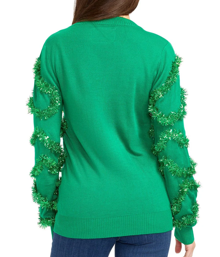 Women's Gaudy Garland Ugly Christmas Cardigan Sweater