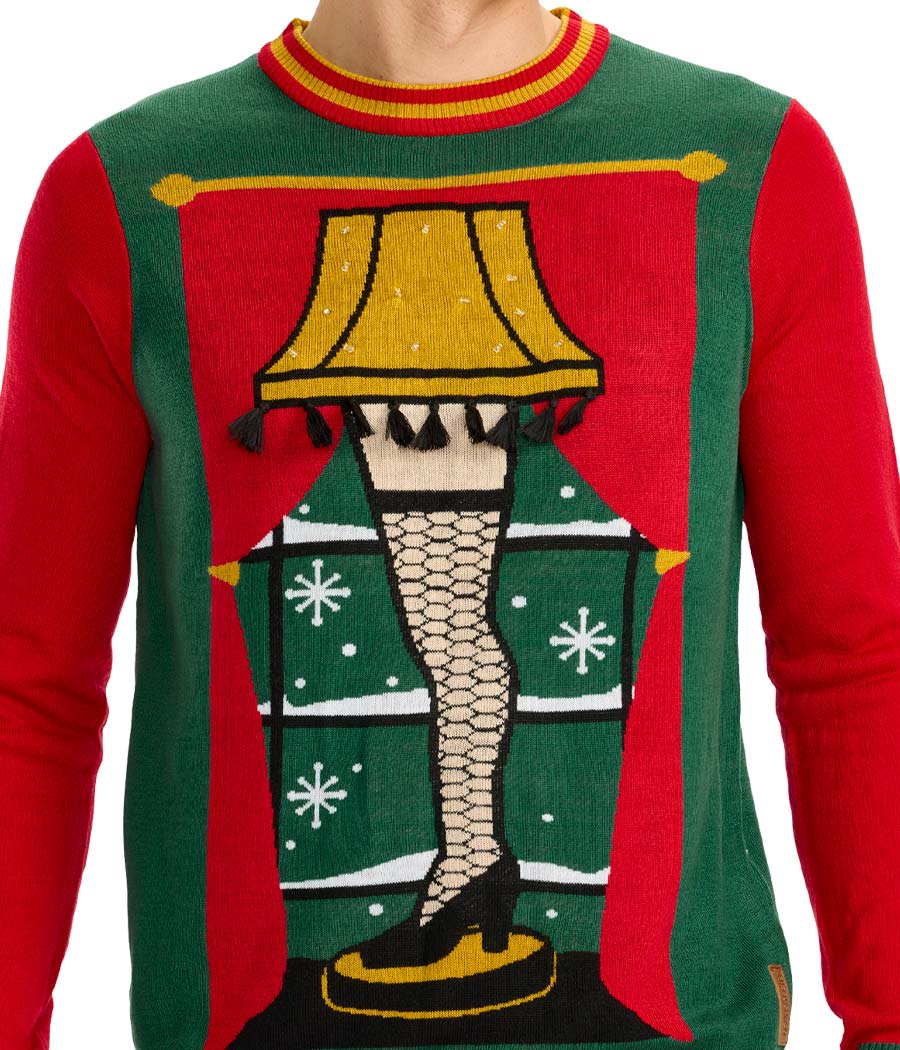 Men's Christmas Story Leg Lamp Light Up Ugly Christmas Sweater