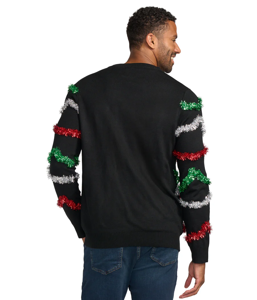 Men's Midnight Garland Light Up Ugly Christmas Sweater