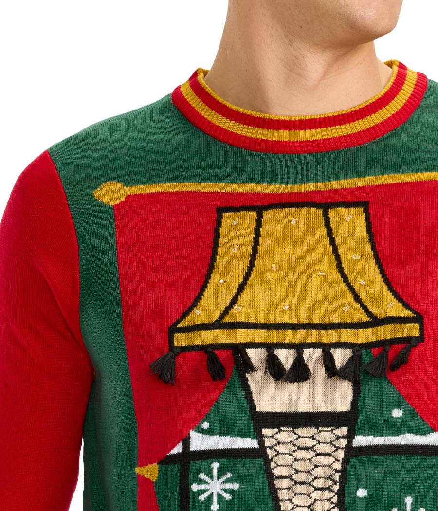 Men's Christmas Story Leg Lamp Light Up Ugly Christmas Sweater