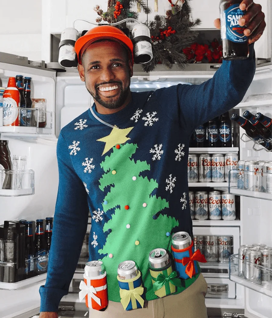 Men's Christmas Tree with Beer Holsters Ugly Christmas Sweater